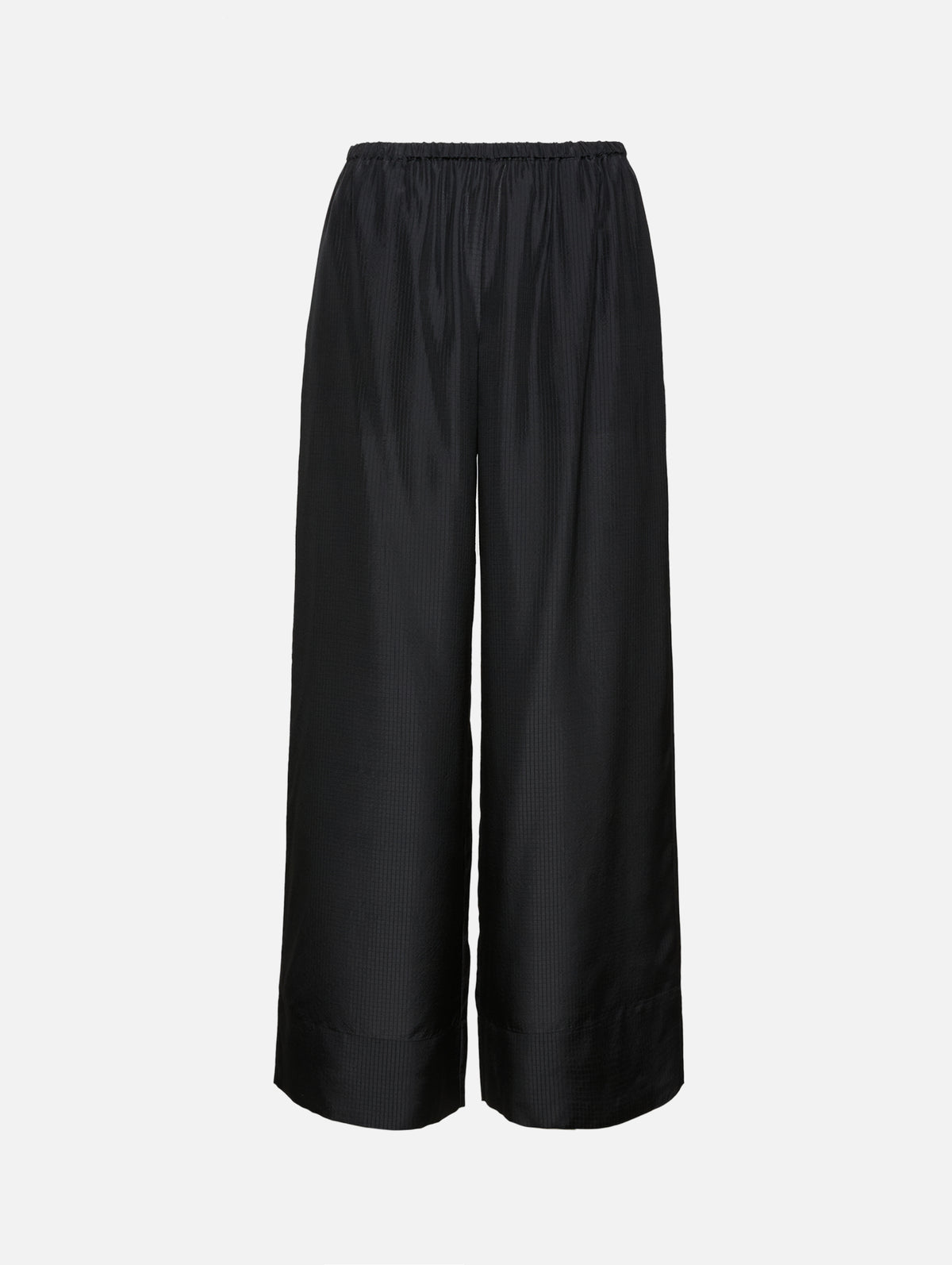 Silk Grid Relaxed Pant,ST AGNI,BLACK,Image 1