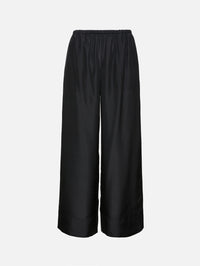 Silk Grid Relaxed Pant,ST AGNI,BLACK,Image 1
