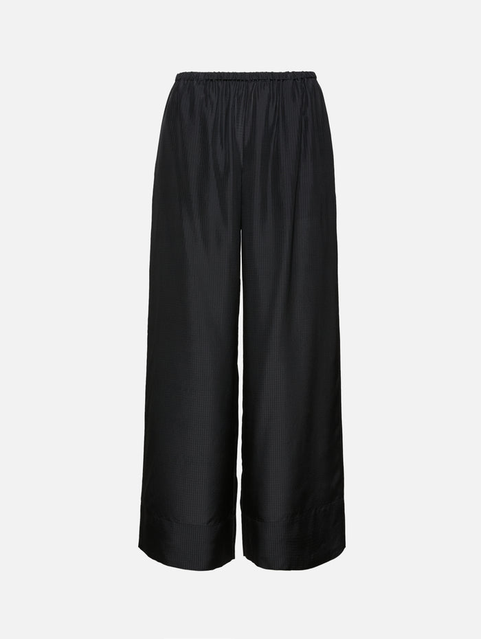 Silk Grid Relaxed Pant,ST AGNI,BLACK,Image 1