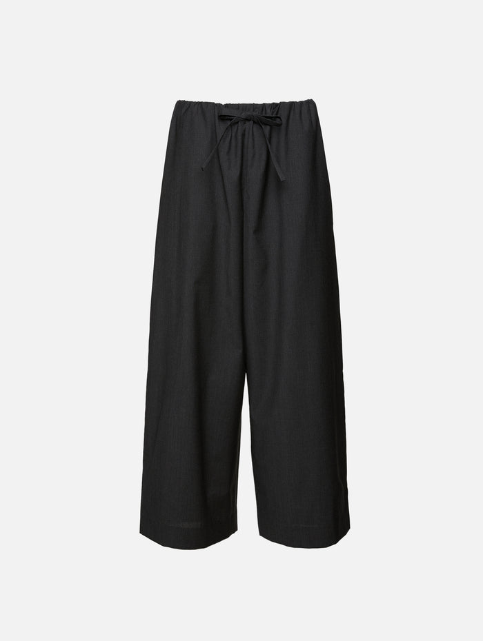 Drawstring Dinner Trouser,TOTÉME,CHARCOAL,Image 1