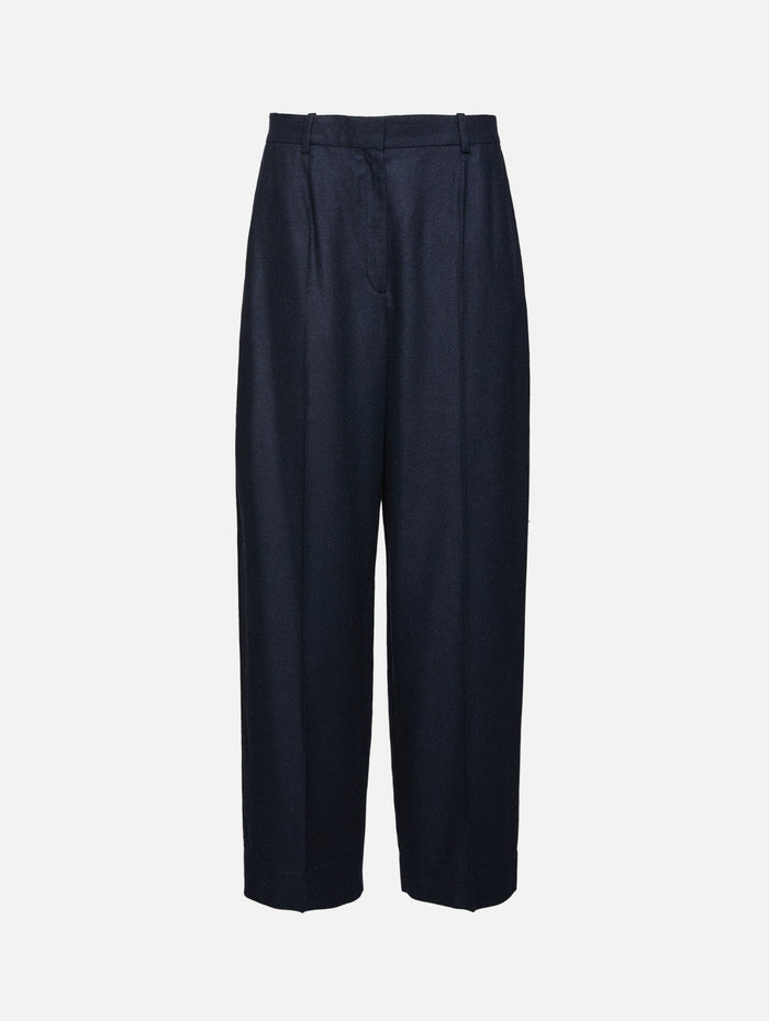 Wide Flannel Trouser,TOTÉME,NAVY,Image 1