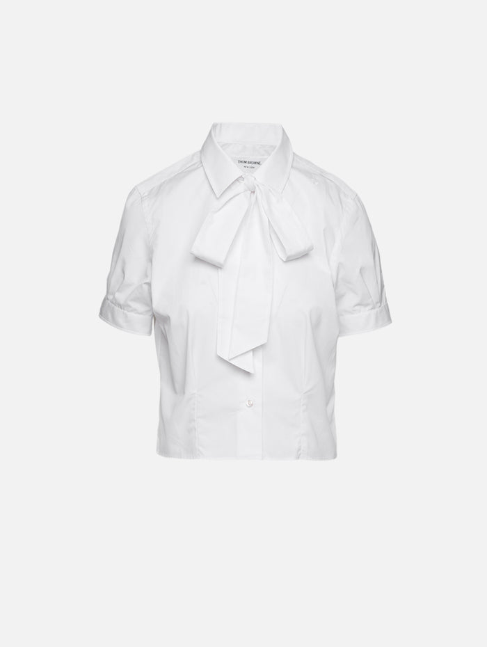 Bow Blouse,THOM BROWNE,WHITE,Image 1