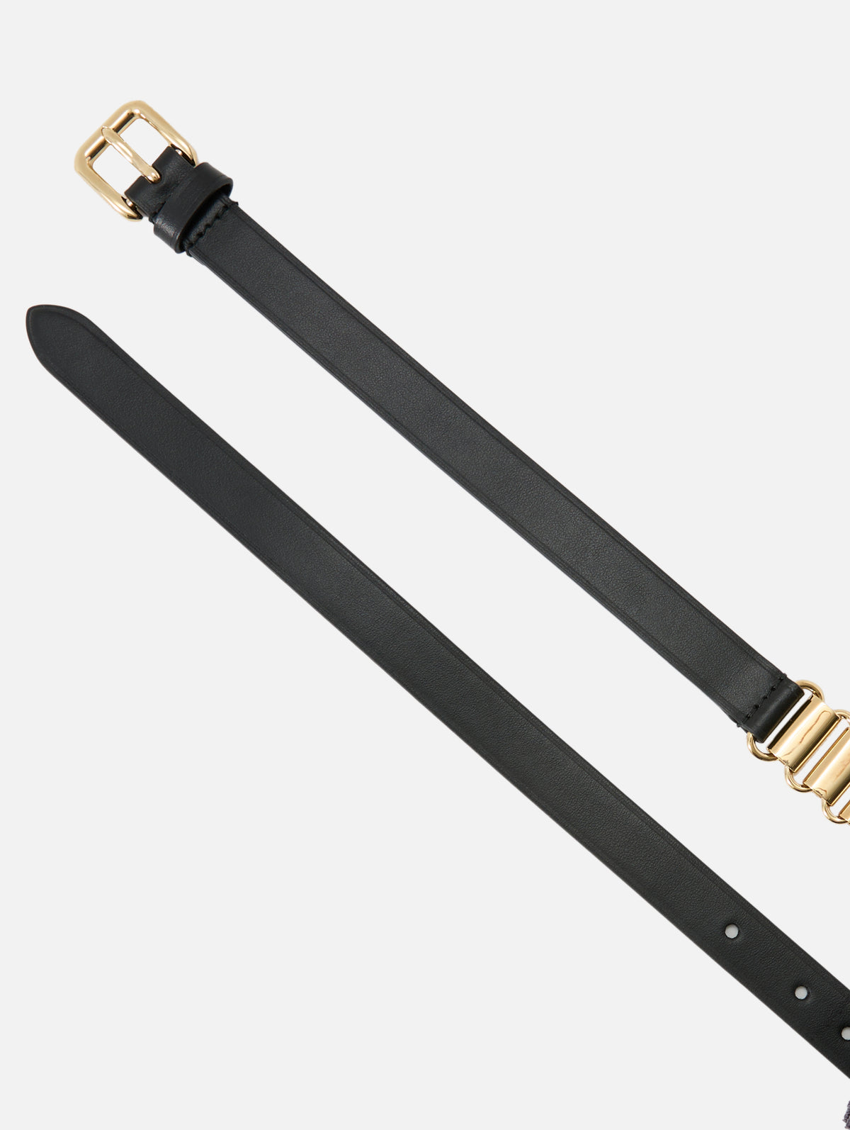Chain Leather Belt,MIU MIU,BLACK,Image 2
