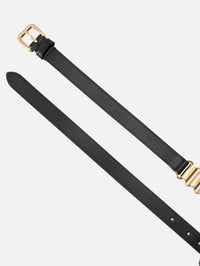 Chain Leather Belt,MIU MIU,BLACK,Image 2