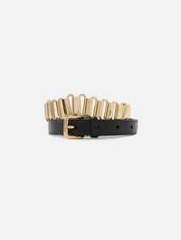 Chain Leather Belt,MIU MIU,BLACK,Image 1