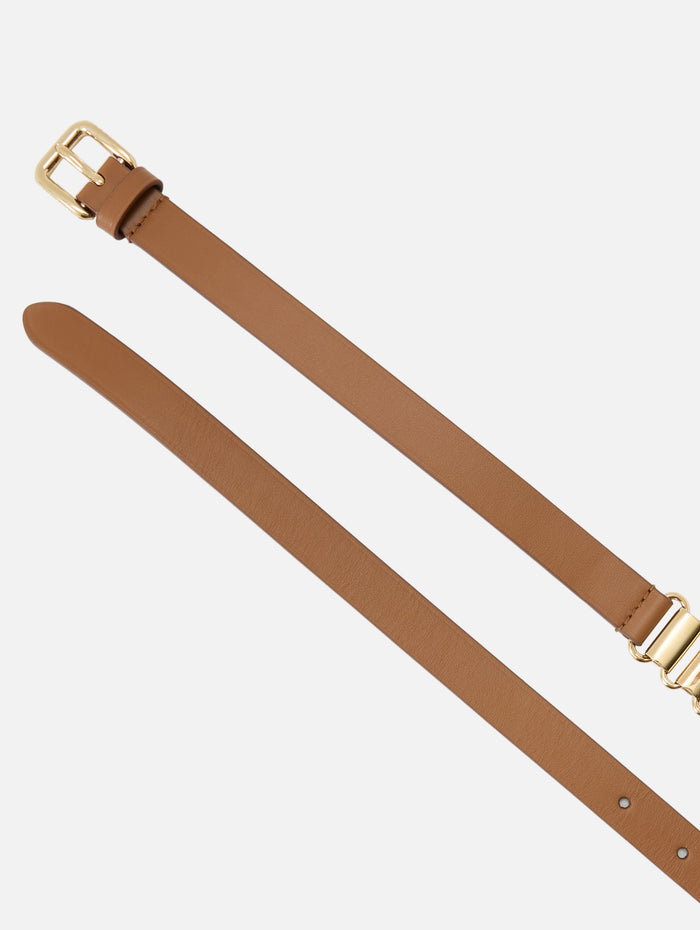 Chain Leather Belt,MIU MIU,CARAMEL,Image 1