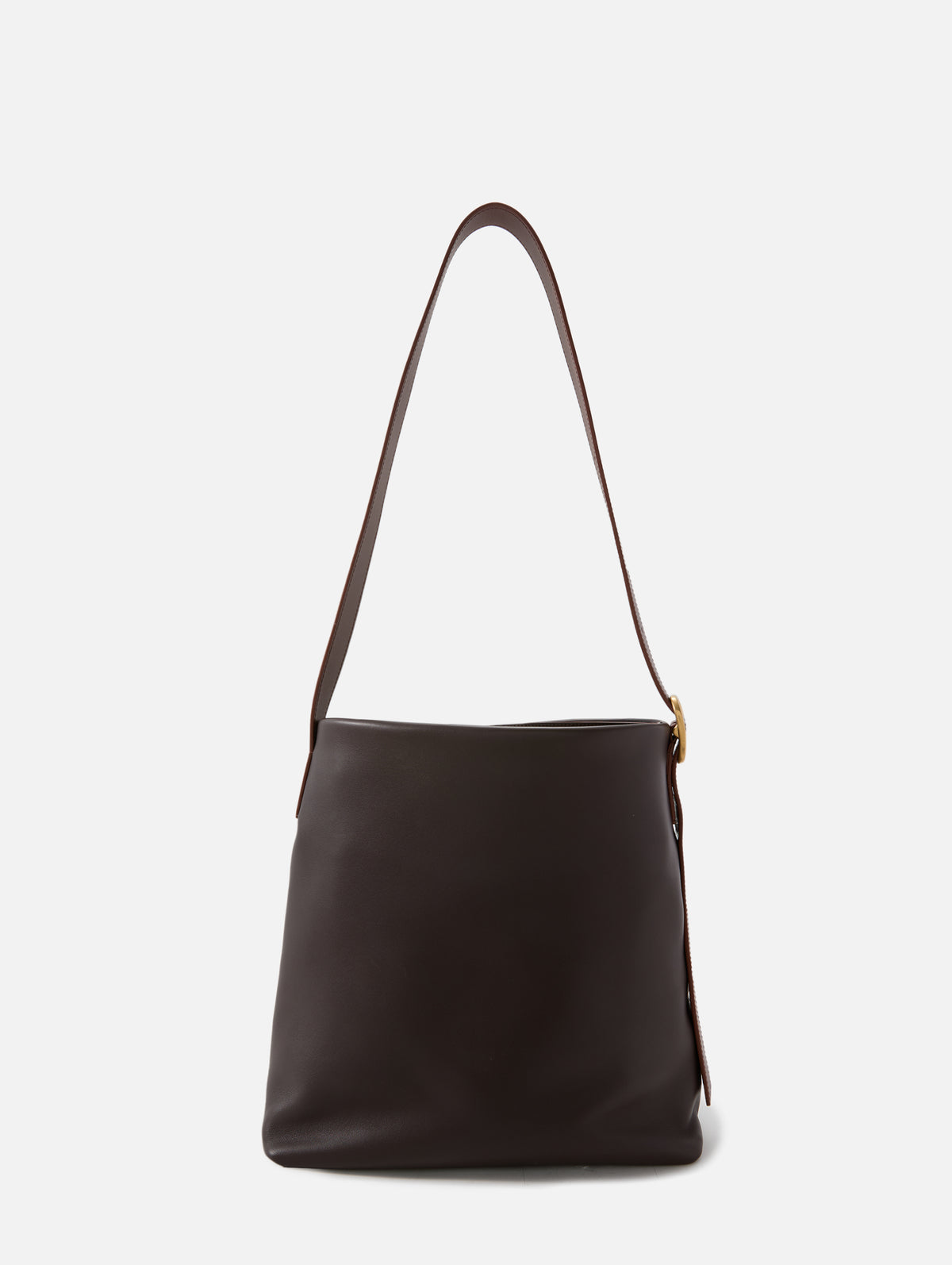 Draped Tote Bag,LOEWE,DARK BROWN,Image 2