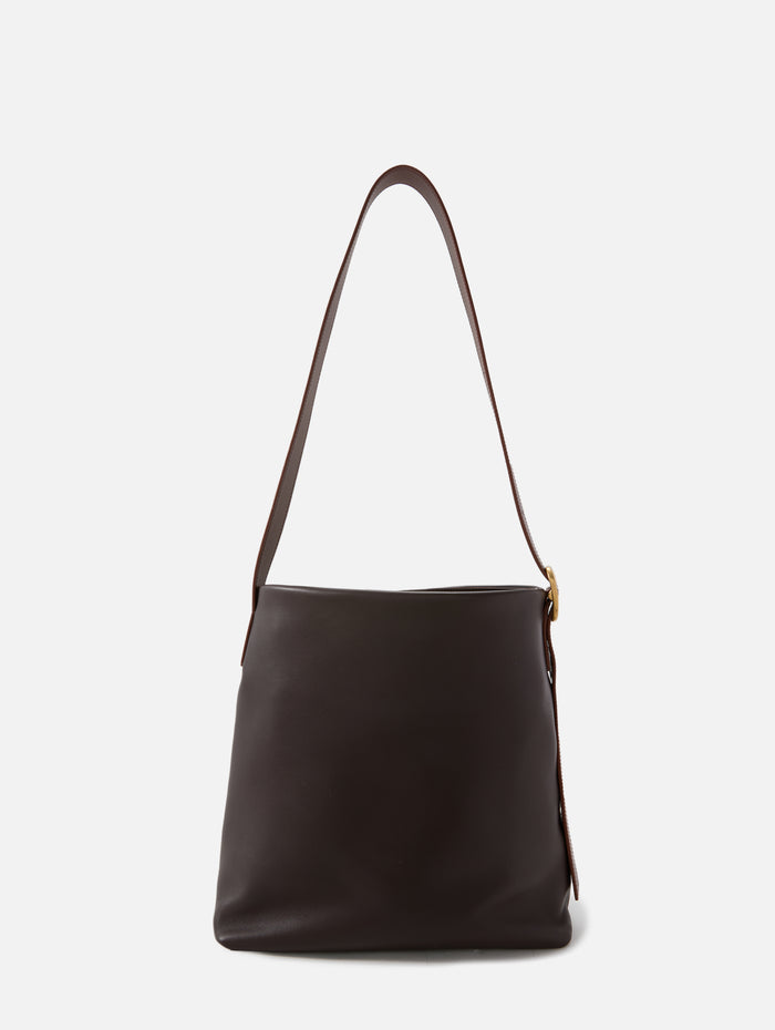 Draped Tote Bag,LOEWE,DARK BROWN,Image 1