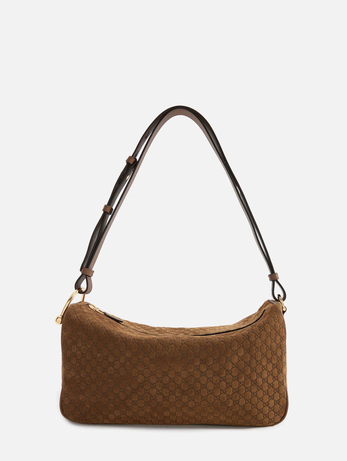 G Half Horsebit Shoulder Bag,GUCCI,DARK BROWN,Image 1