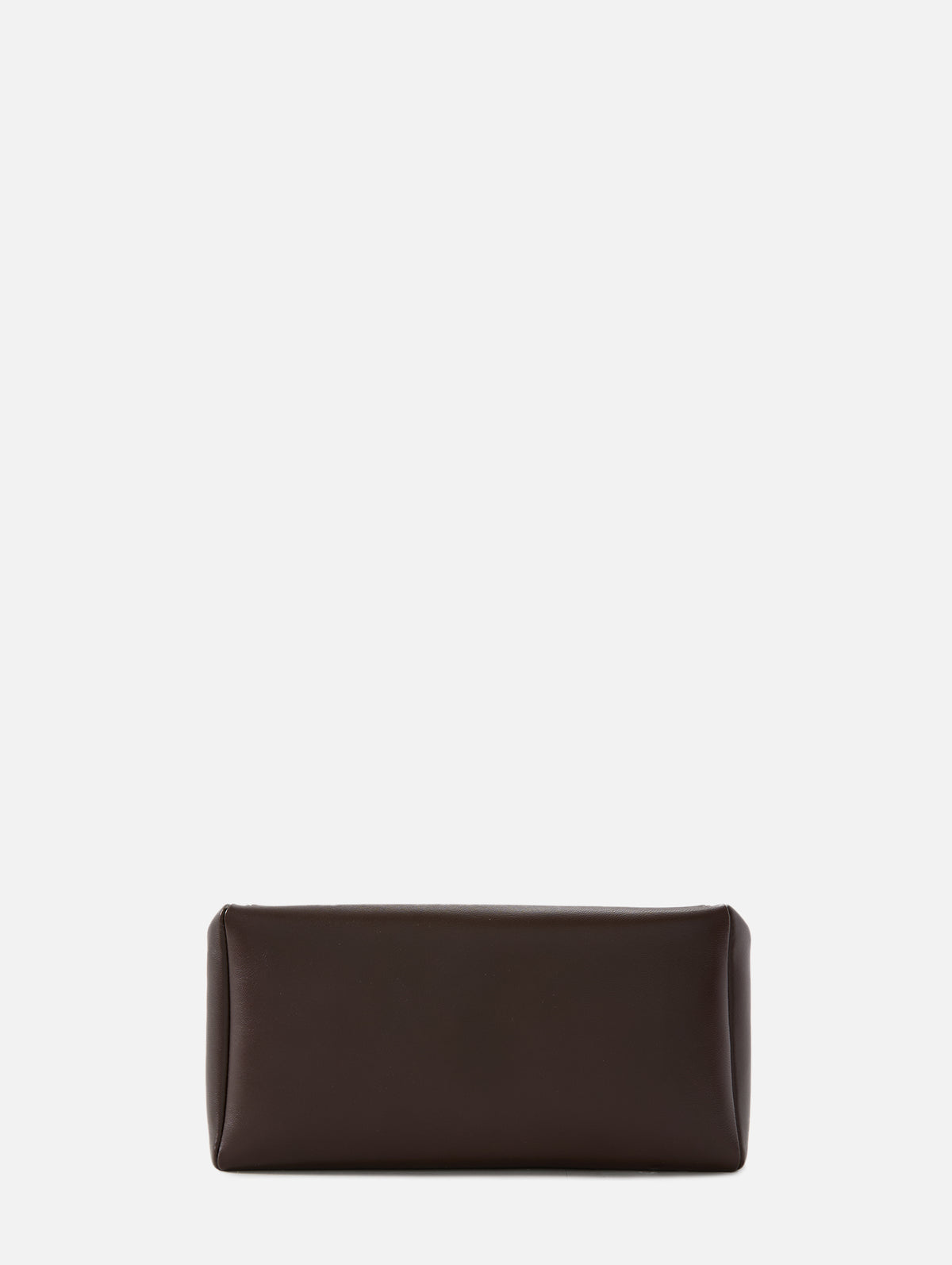 Squared Compact Clutch,THE ROW,DARK BROWN,Image 1