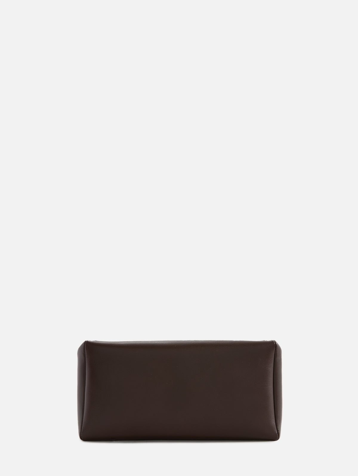 Squared Compact Clutch,THE ROW,DARK BROWN,Image 2