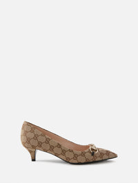 Erin Horsebit Pump,GUCCI,BEIGE EBONY,Image 1