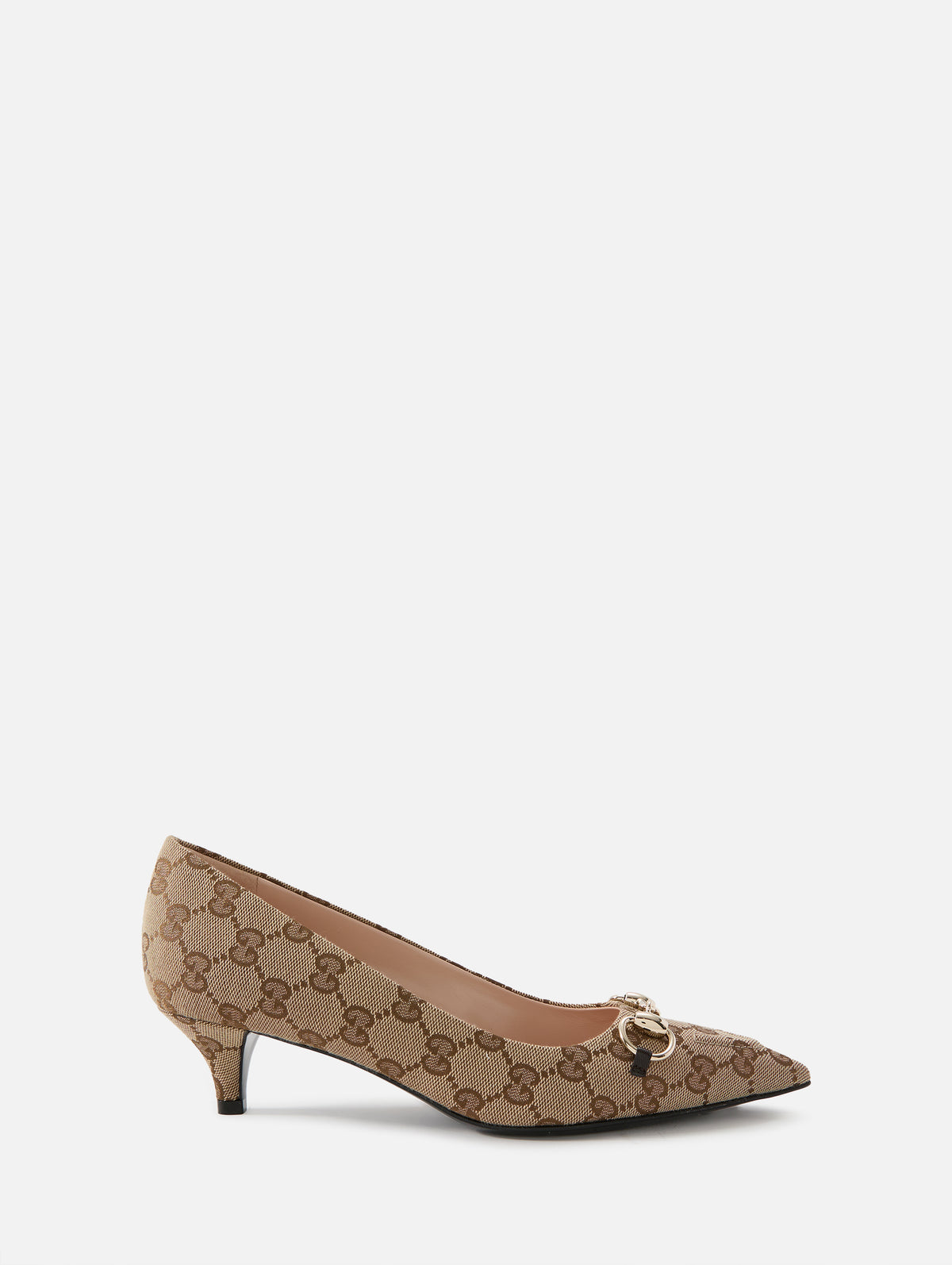 Erin Horsebit Pump,GUCCI,BEIGE EBONY,Image 3
