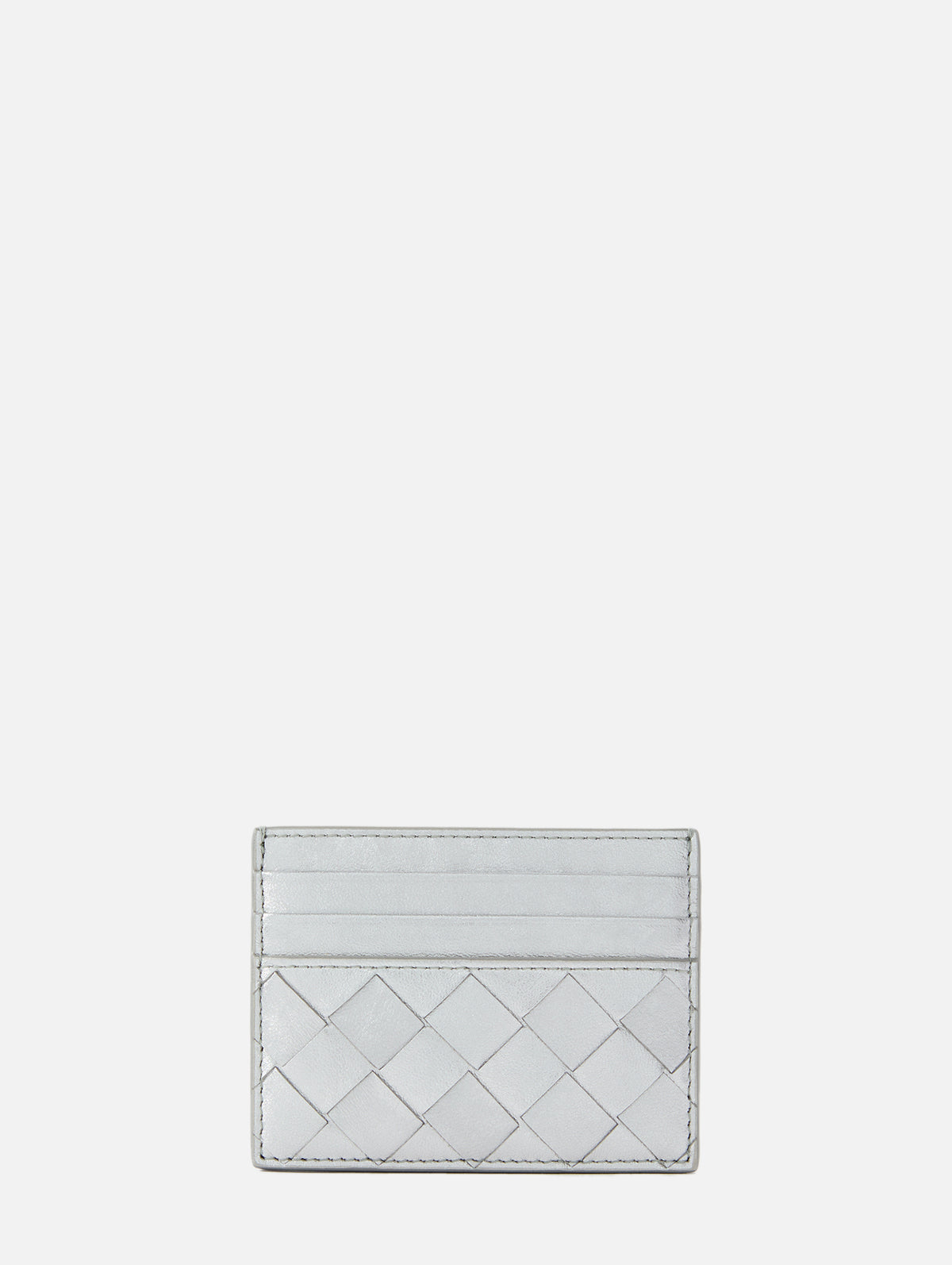 Intrecciato Credit Card Case,BOTTEGA VENETA,SILVER,Image 1