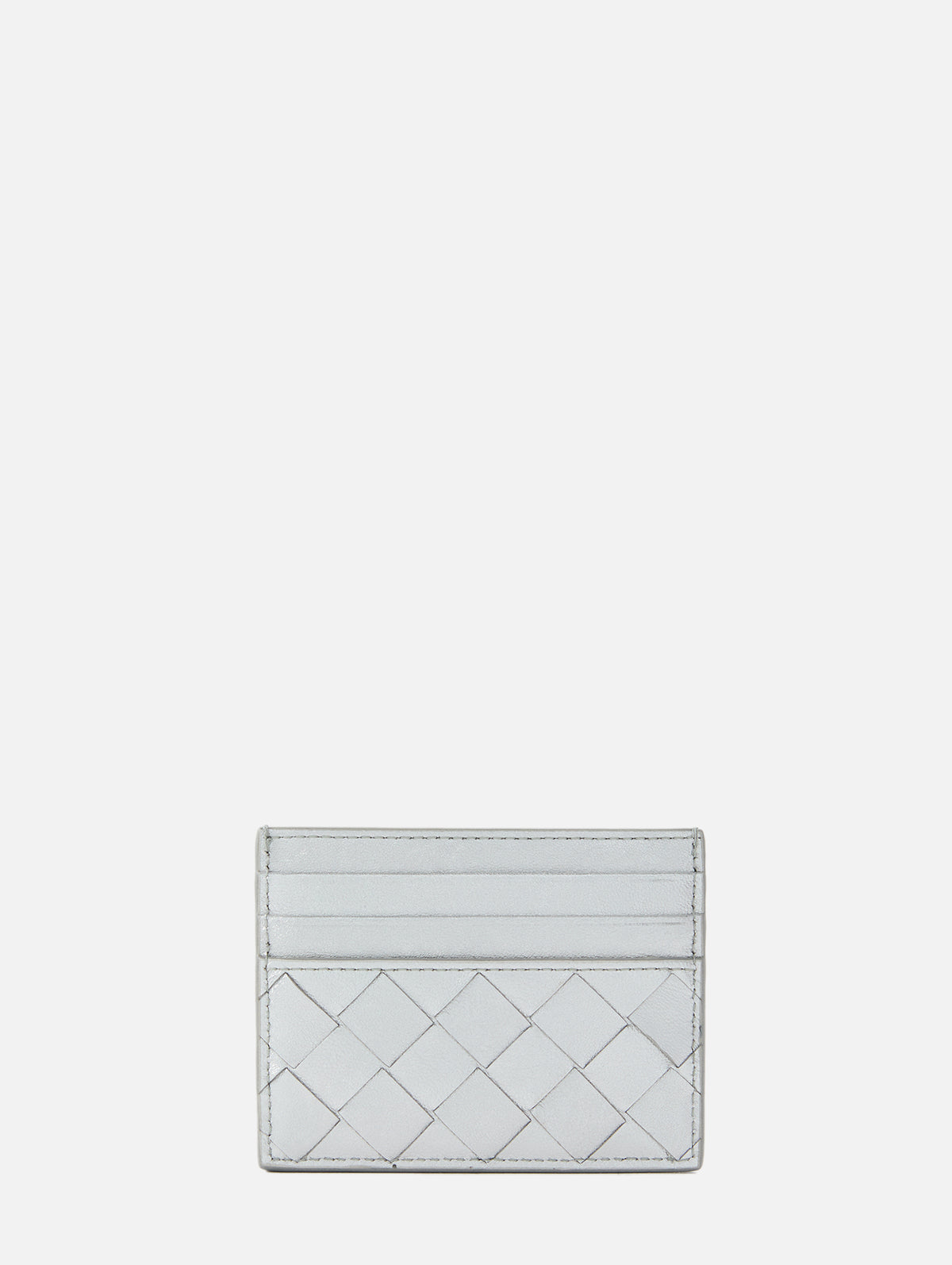Intrecciato Credit Card Case,BOTTEGA VENETA,SILVER,Image 2