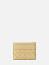 Intrecciato Credit Card Case,BOTTEGA VENETA,GOLD,Image 1