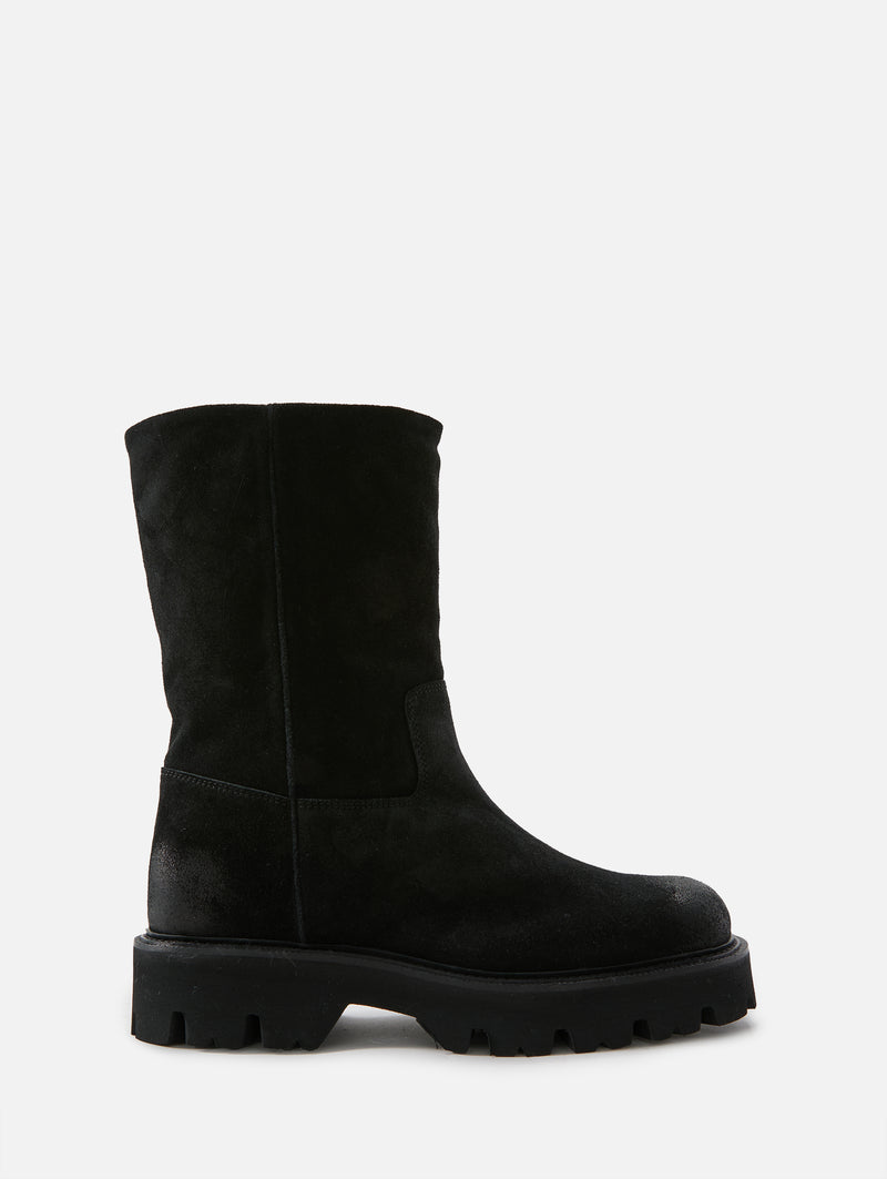SARTORE | Women's | Shearling Lined Boot | NERO/SHEARLING BOOTIE FLAT