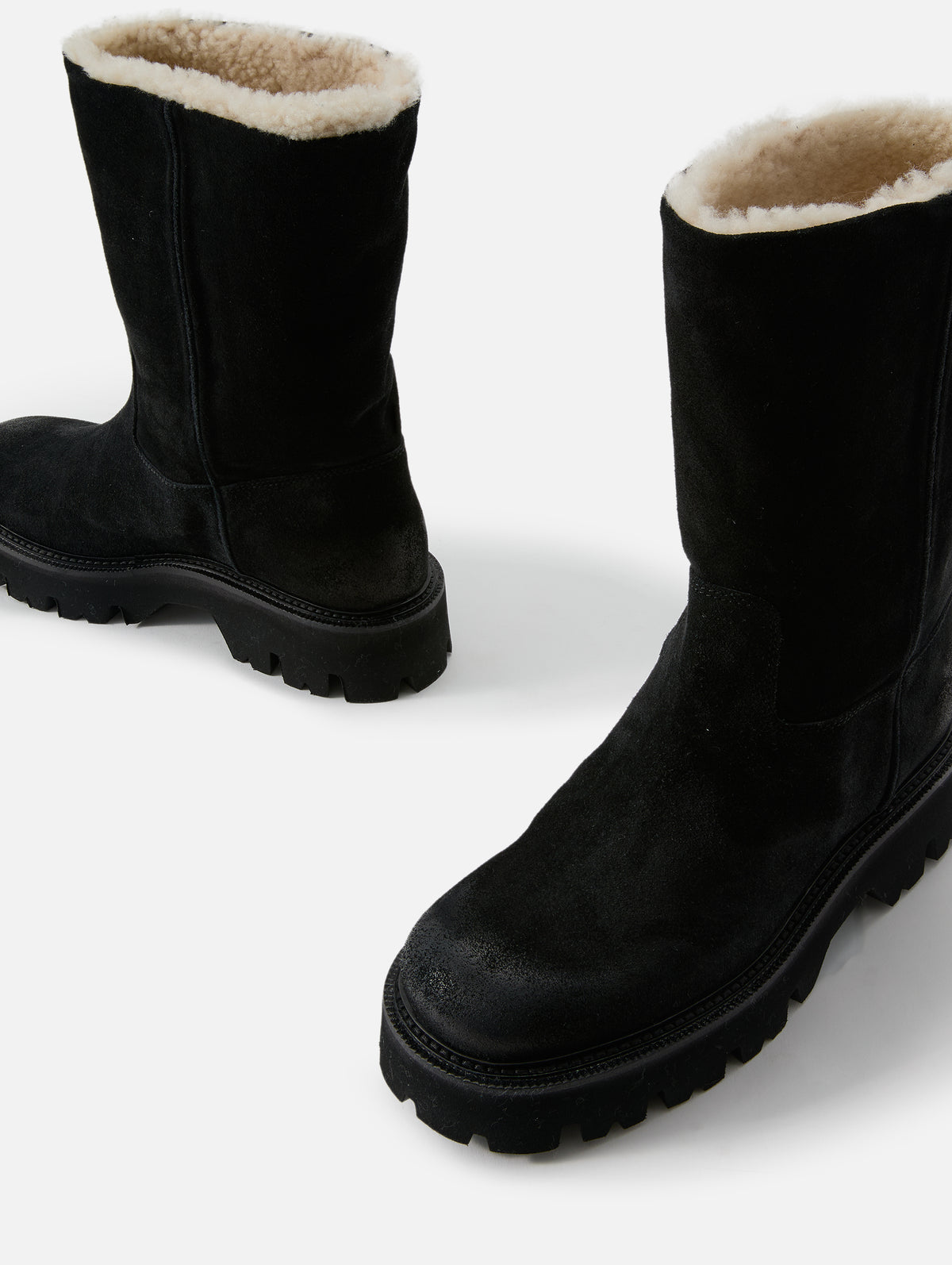 Shearling Lined Boot,SARTORE,NERO/SHEARLING,Image 2