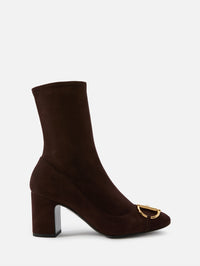 Alfa Horsebit Bootie,GUCCI,BROWN CHOCOLATE,Image 1