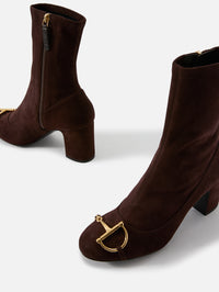 Alfa Horsebit Bootie,GUCCI,BROWN CHOCOLATE,Image 2