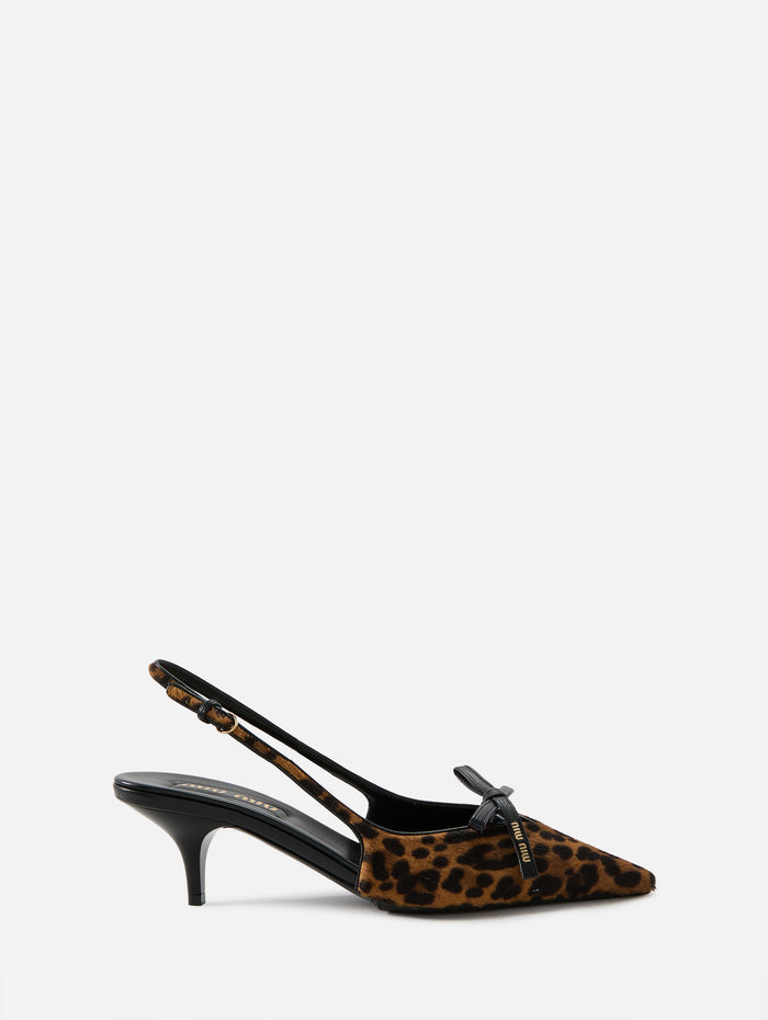 Leopard Slingback Heel,MIU MIU,MIELE,Image 1