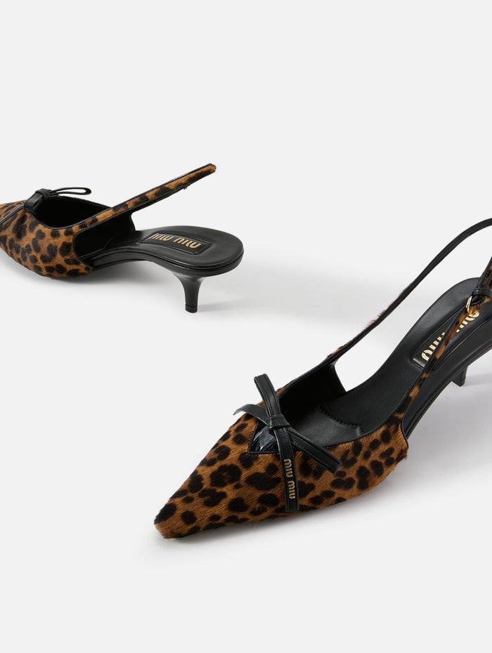 Leopard Slingback Heel,MIU MIU,MIELE,Image 1