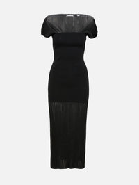 knit dress designer Knit Dress with Golden Lurex Stripes black-gold / 4