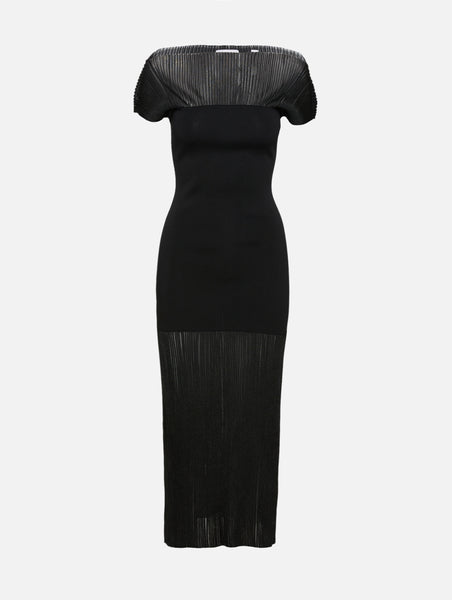 HOUSE OF DAGMAR | Women's | Contrast Knit Dress | Black Dress COCKTAIL