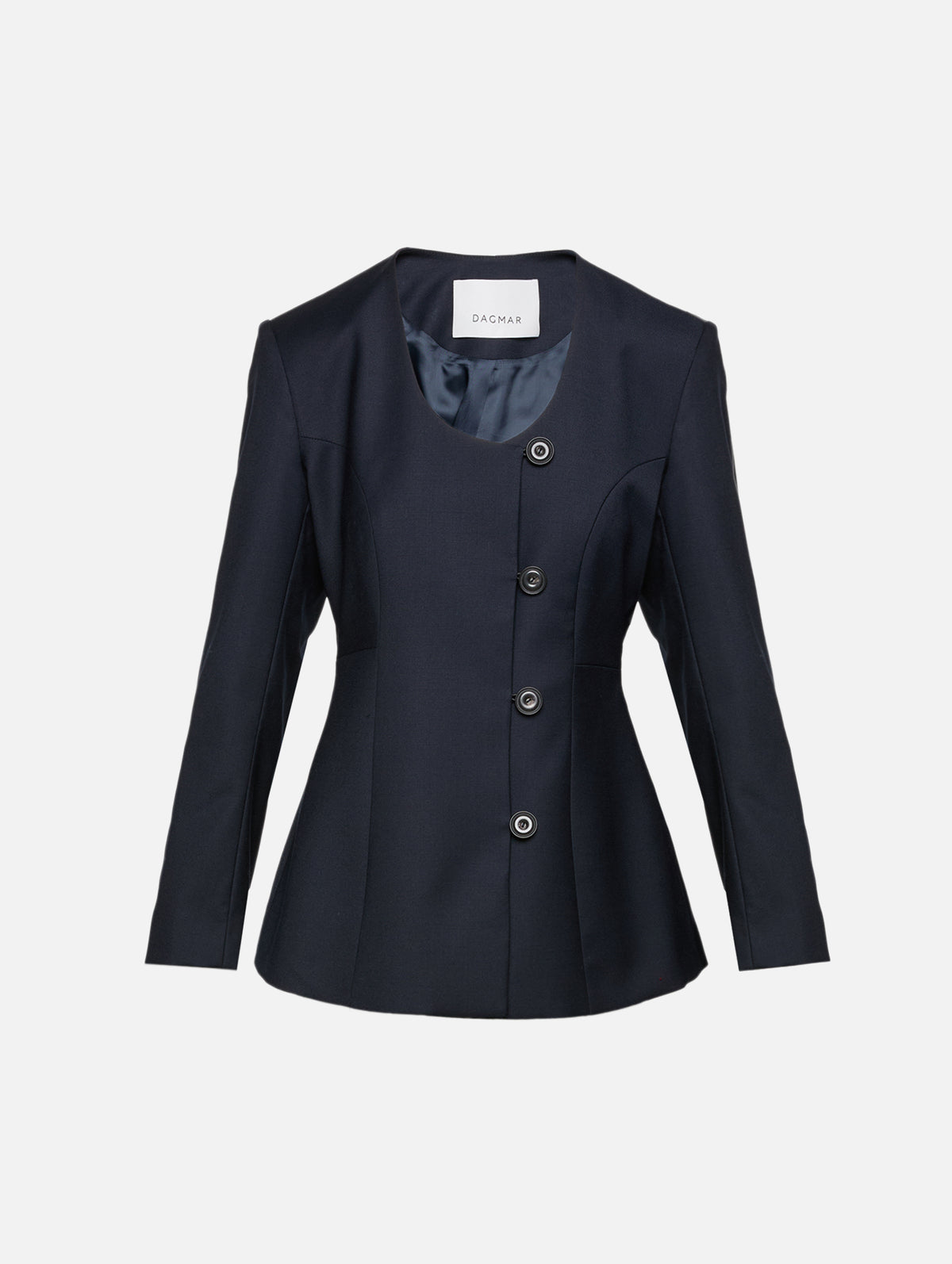 Collarless Blazer,HOUSE OF DAGMAR,DARK NAVY,Image 1