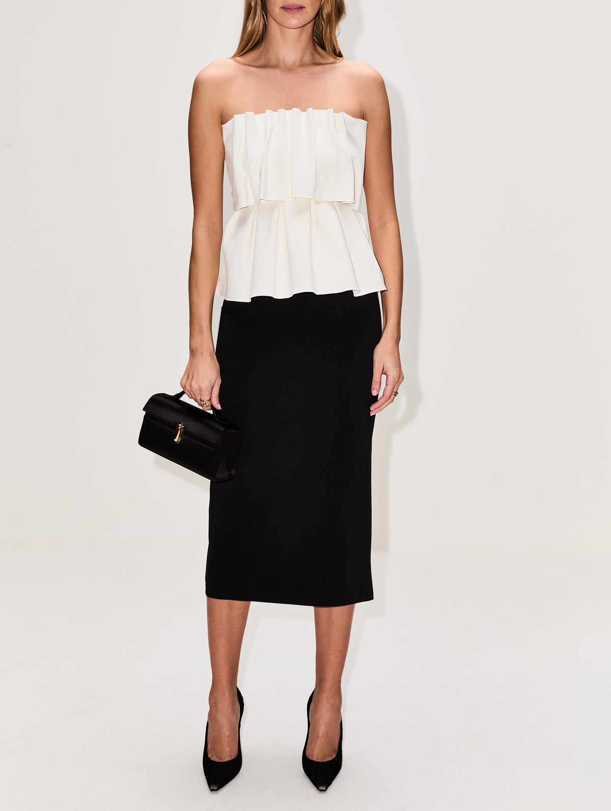 Sculpted Tube Top,HOUSE OF DAGMAR,WHITE,Image 2