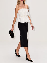 Stretch Jersey Skirt,HOUSE OF DAGMAR,BLACK,Image 3