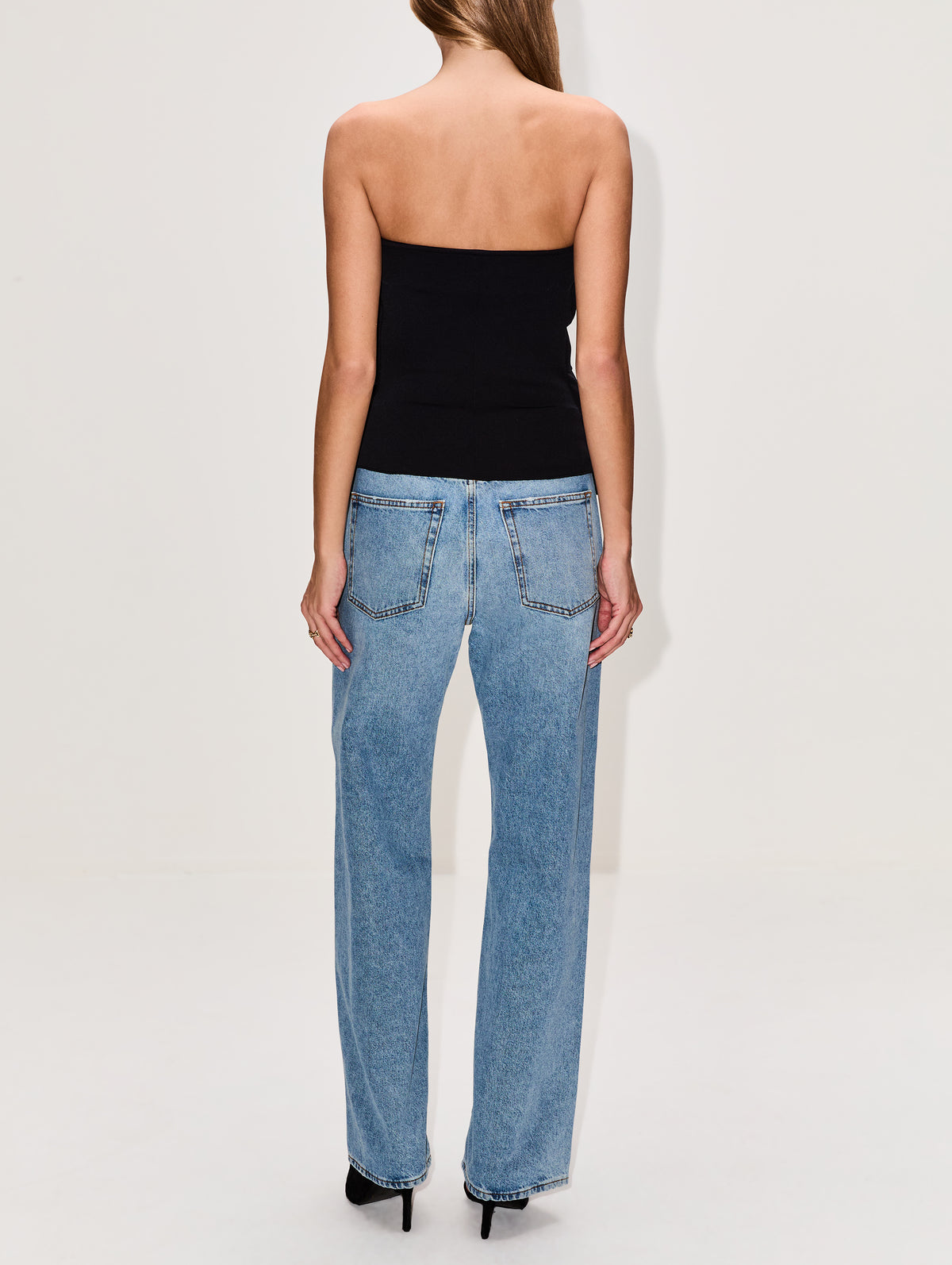 Sculpted Tube Top,HOUSE OF DAGMAR,BLACK,Image 3