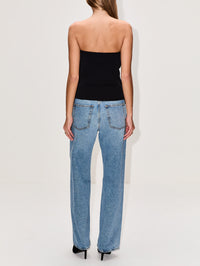 Sculpted Tube Top,HOUSE OF DAGMAR,BLACK,Image 3