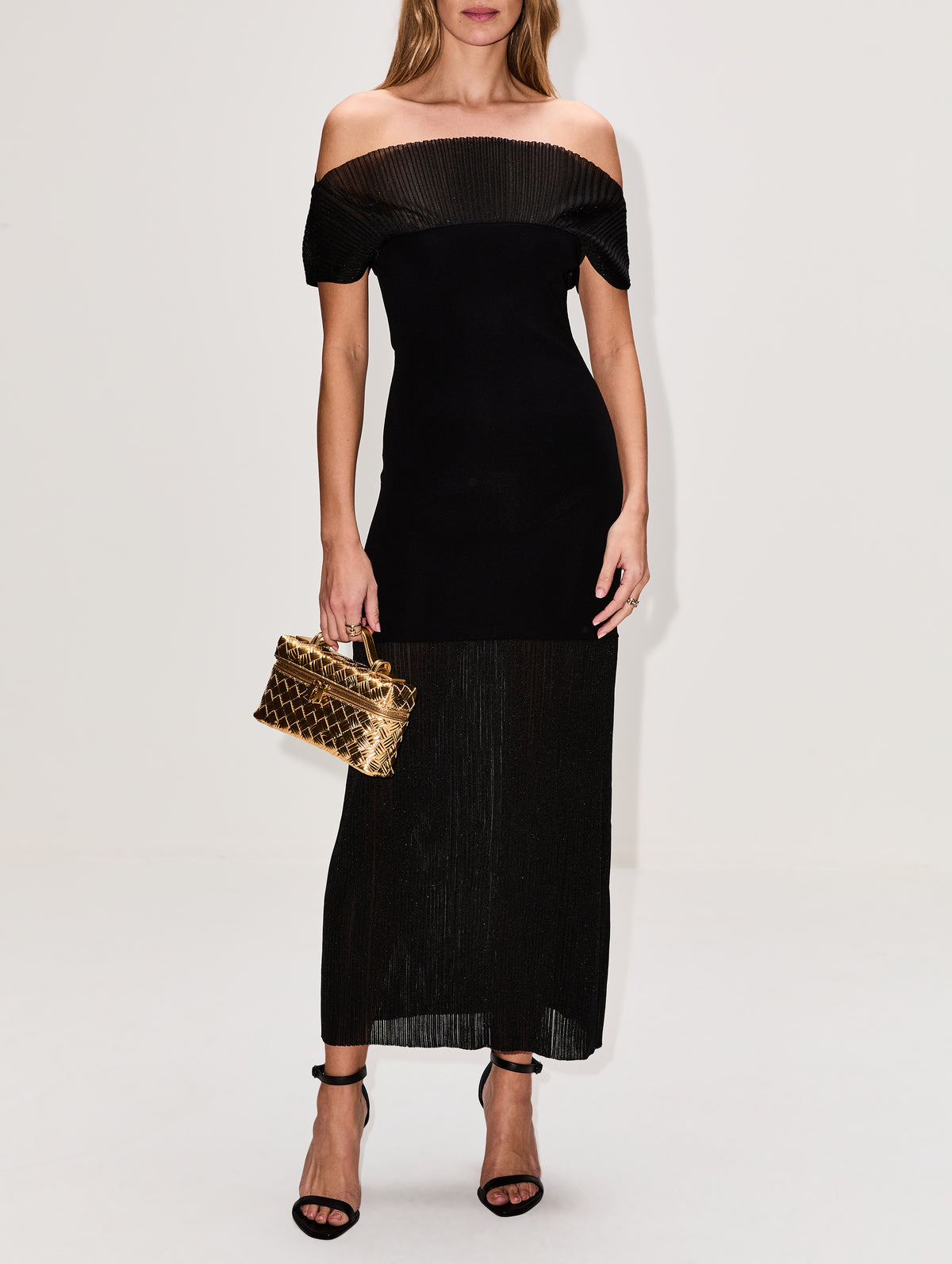 Contrast Knit Dress,HOUSE OF DAGMAR,BLACK,Image 2