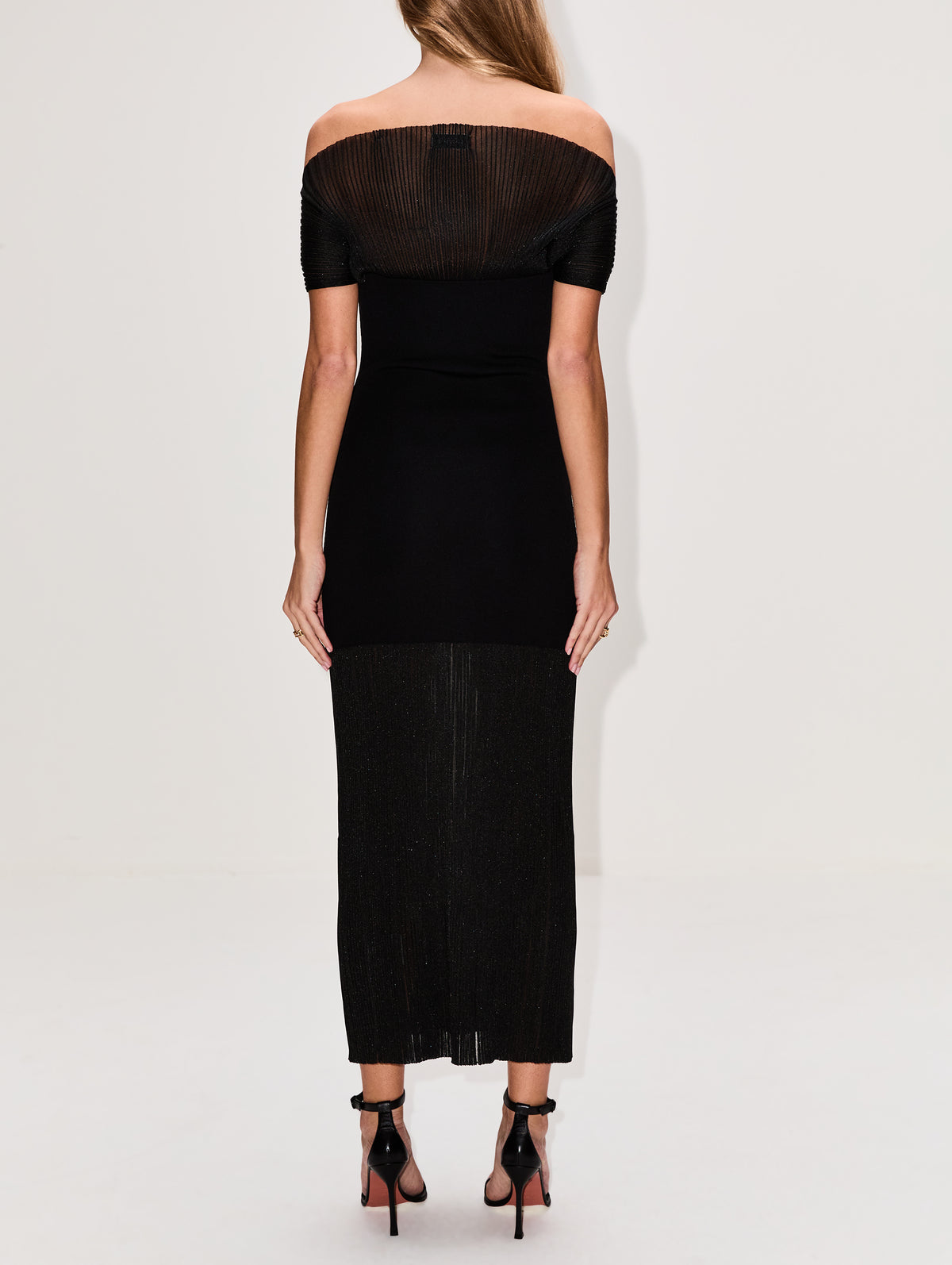 Contrast Knit Dress,HOUSE OF DAGMAR,BLACK,Image 4
