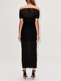 Contrast Knit Dress,HOUSE OF DAGMAR,BLACK,Image 4