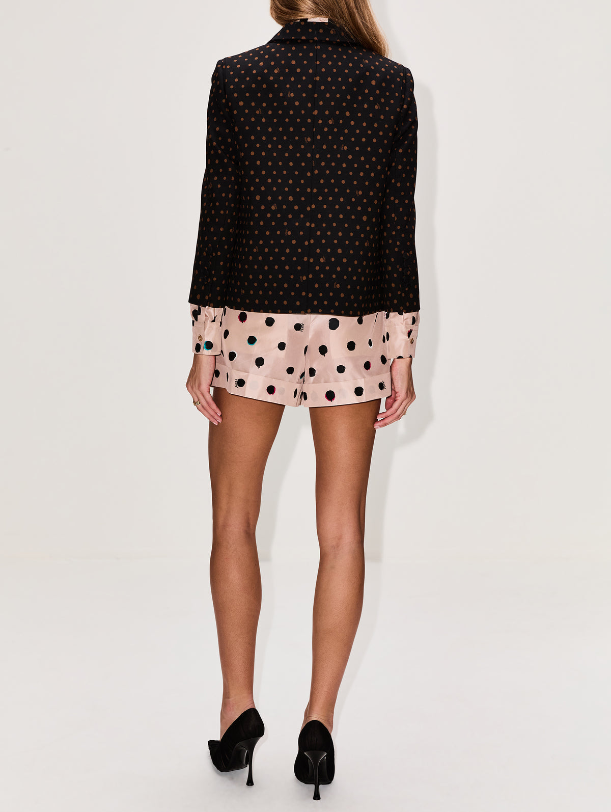 Micro Falena Dots Blazer,FENDI,BLACK,Image 3