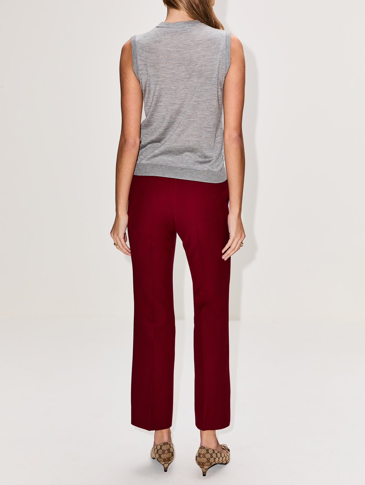 Cropped Pant,GUCCI,RED,Image 4