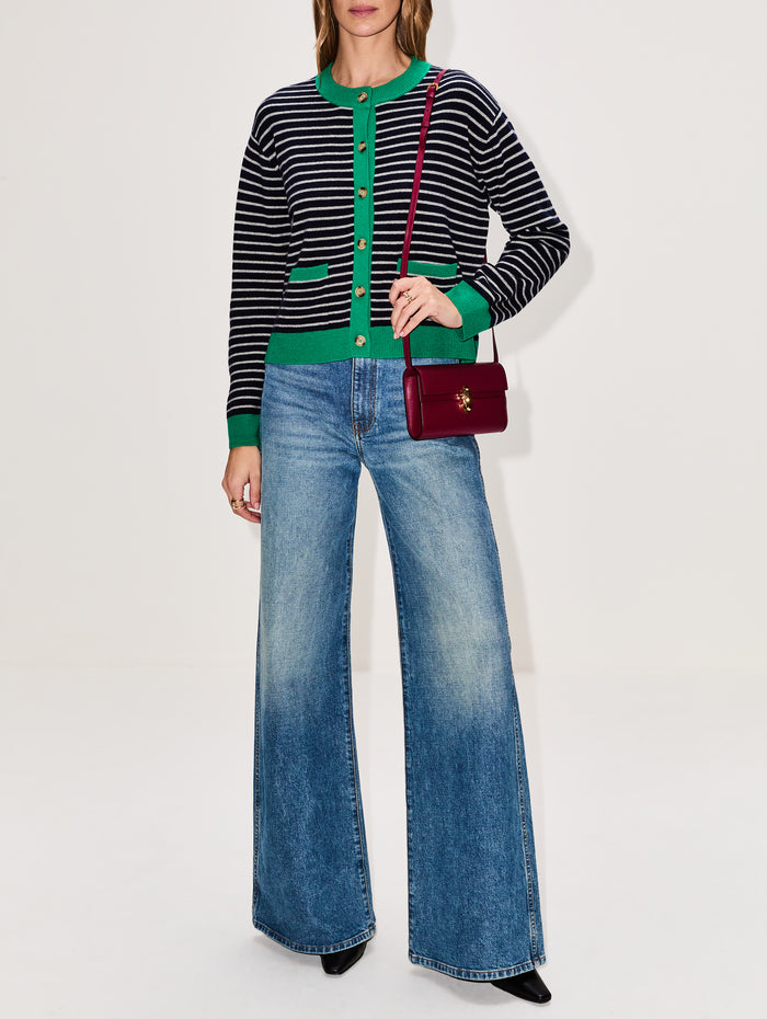 Lillian Cardigan,XÍRENA,NAVY STRIPE,Image 1