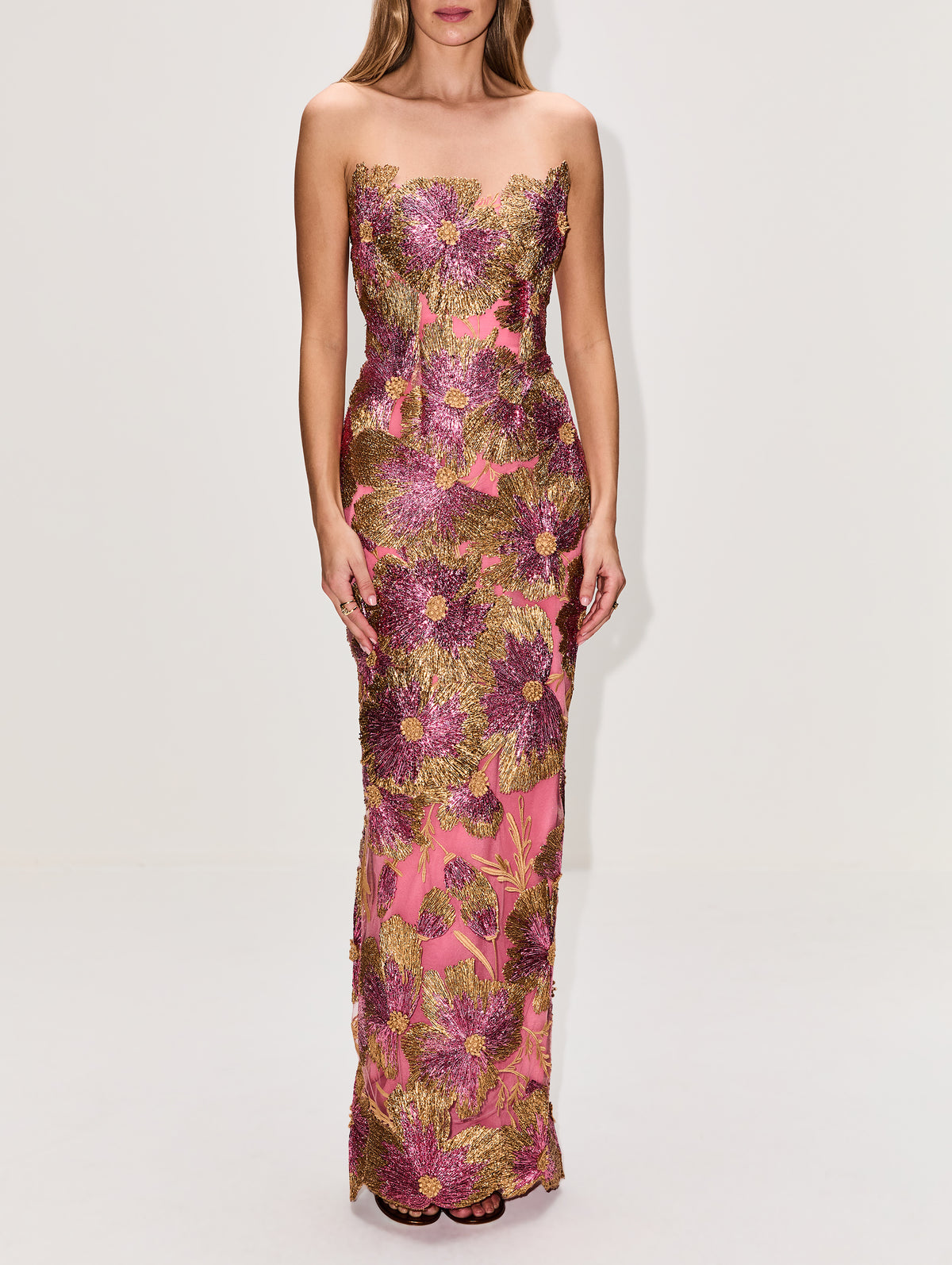 Metallic Raffia Dress | MONIQUE LHUILLIER | elysewalker Metallic Raffia Dress | MONIQUE LHUILLIER | elysewalker
