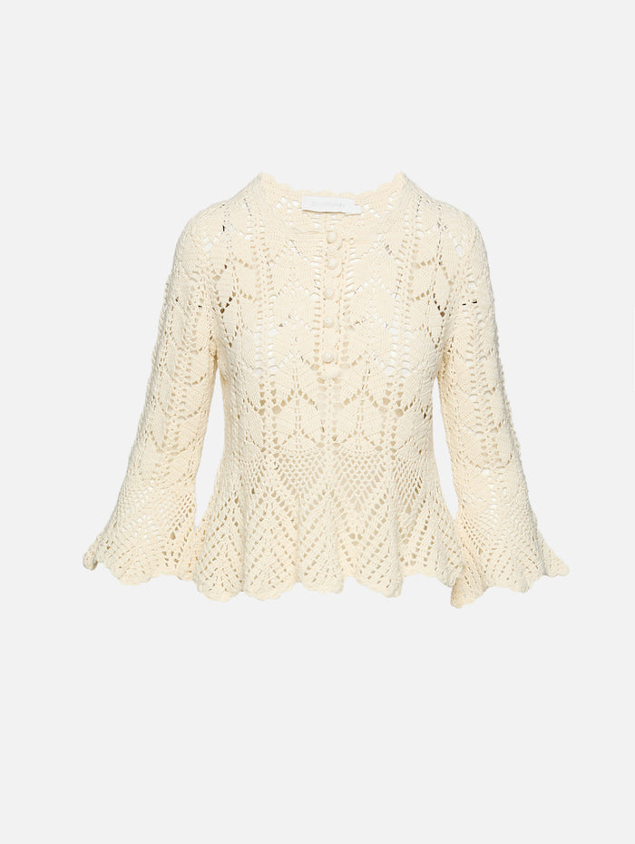 Awaken Lace Crochet Top,ZIMMERMANN,CREAM,Image 1