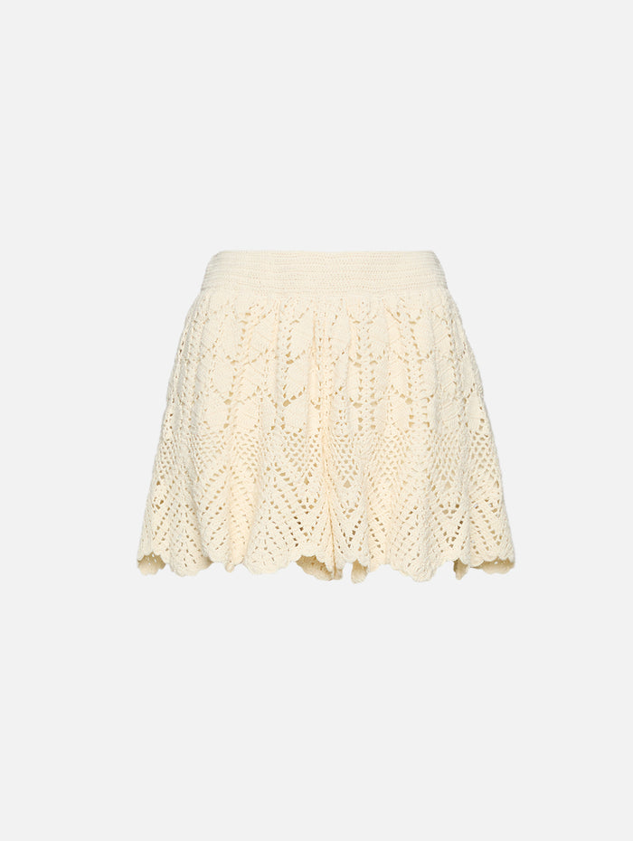 Awaken Lace Crochet Short,ZIMMERMANN,CREAM,Image 1