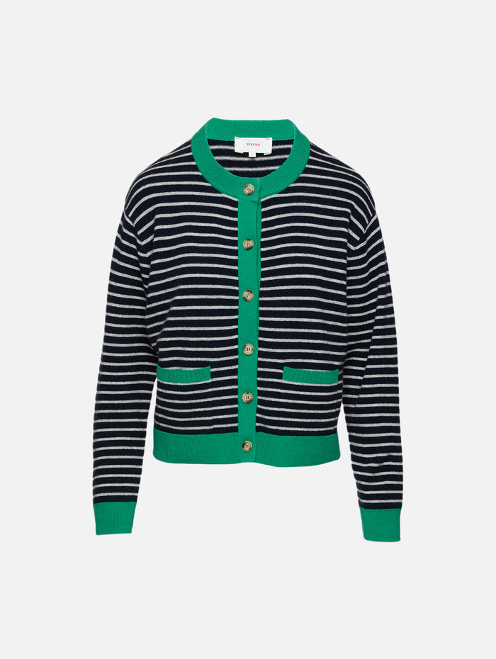 Lillian Cardigan,XÍRENA,NAVY STRIPE,Image 1
