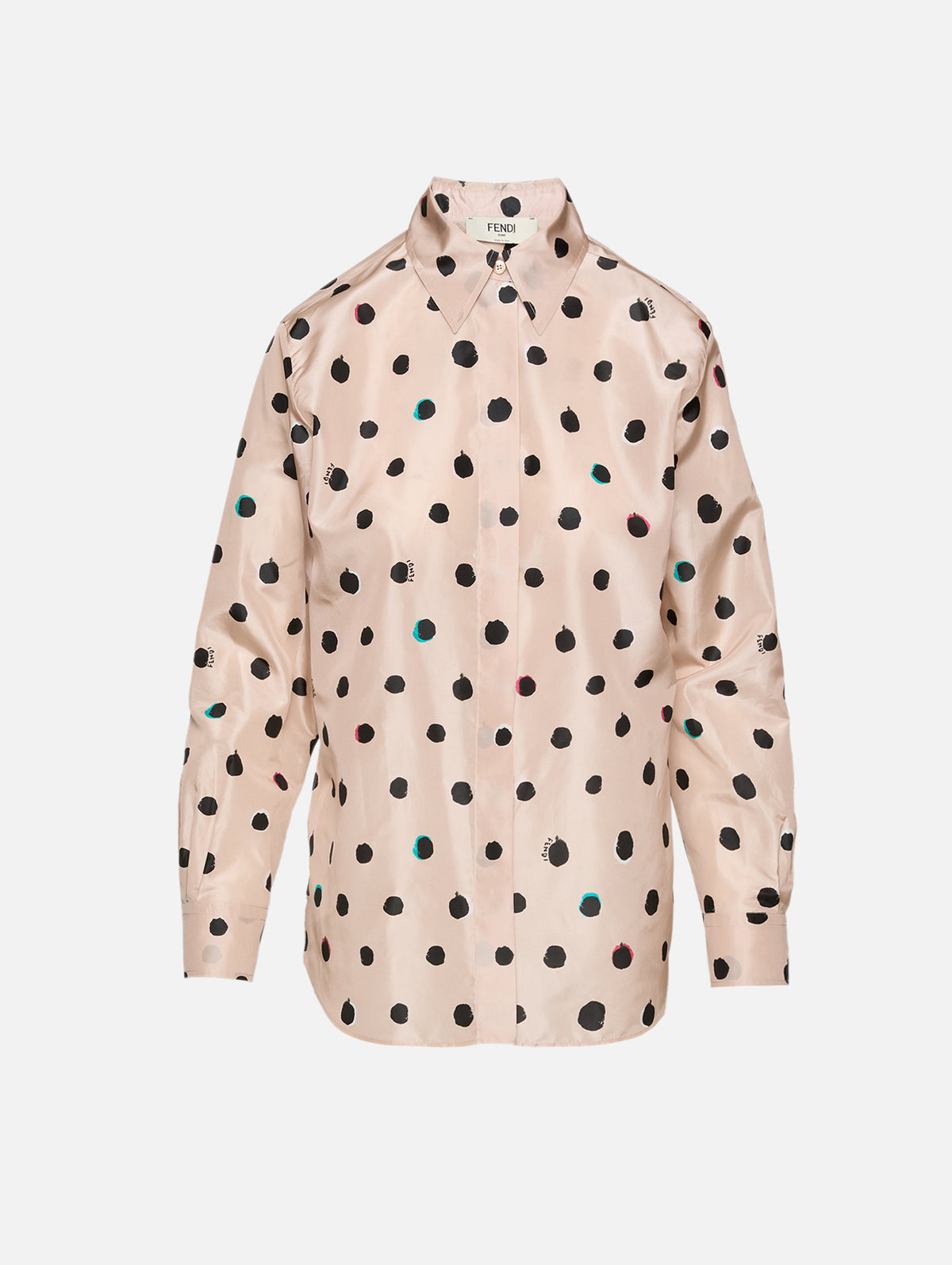 Falena Dots Button Up Top,FENDI,MULTICOLOR,Image 1