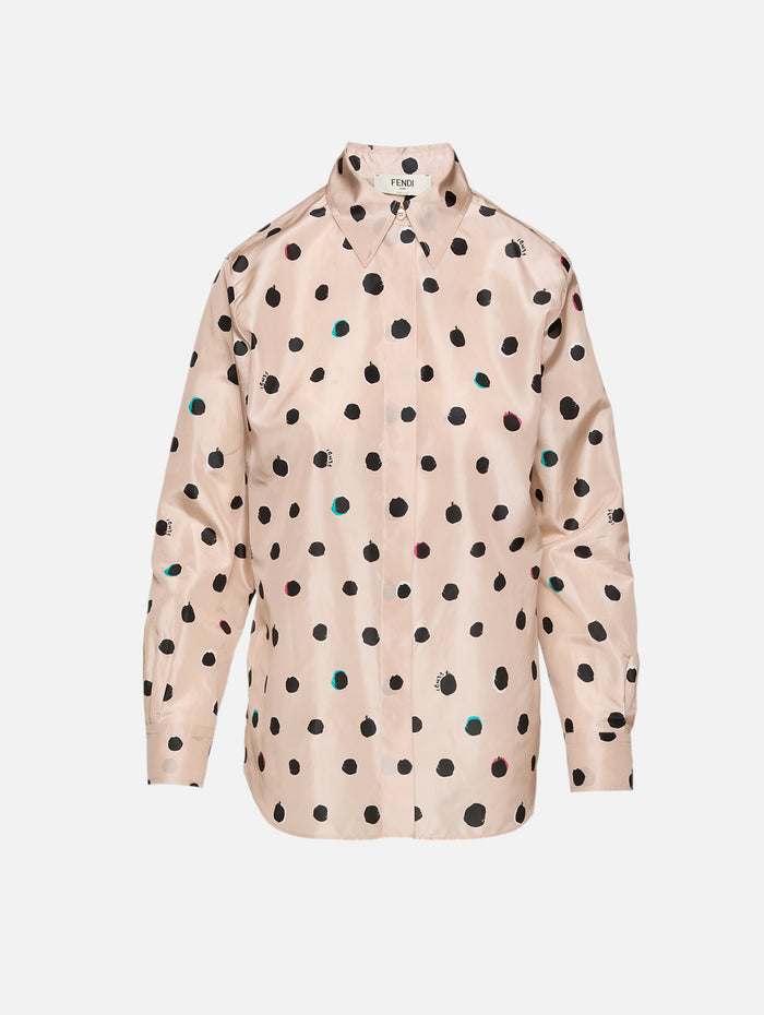 Falena Dots Button Up Top,FENDI,MULTICOLOR,Image 1