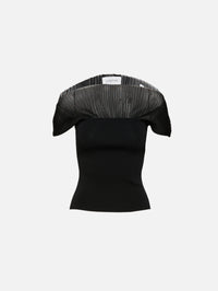 Contrast Knit Top,HOUSE OF DAGMAR,BLACK,Image 1