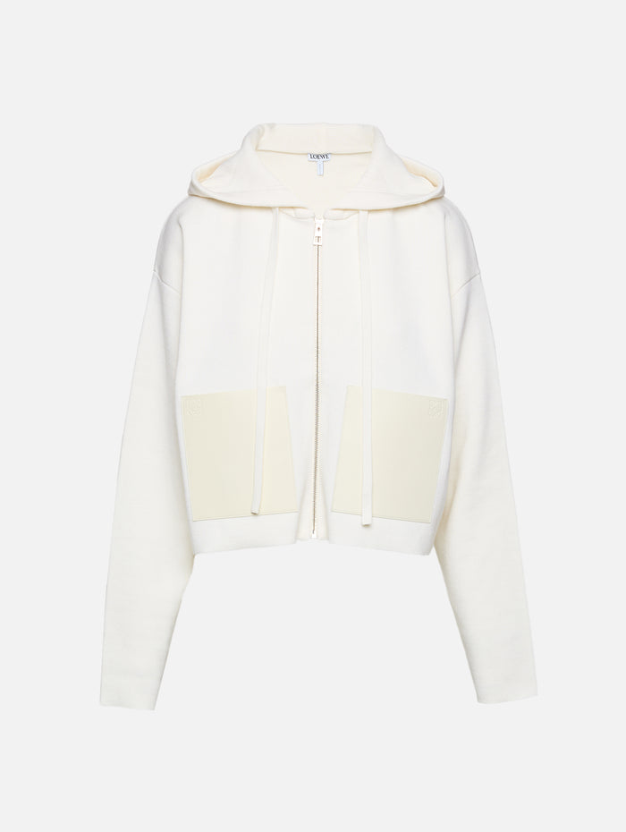 Zip Up Hoodie,LOEWE,WHITE,Image 1