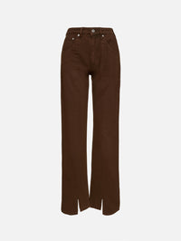 Split Hem Jean,MIMCHIK,BROWN OVERDYE,Image 1