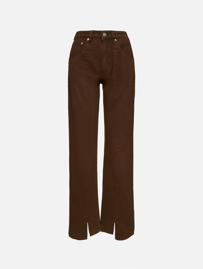 Split Hem Jean,MIMCHIK,BROWN OVERDYE,Image 1