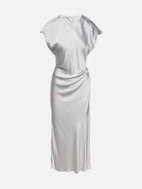 Fluid V-Neck Dress,HOUSE OF DAGMAR,SILVER,Image 2